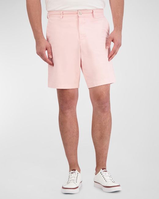 Robert Graham Pink Lonestar Stretch Flat Front Shorts for men