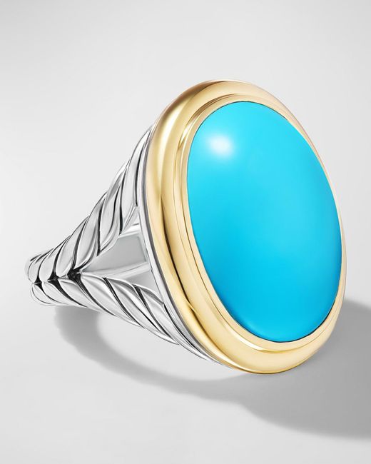 David Yurman Blue Oval Ring With Gemstone