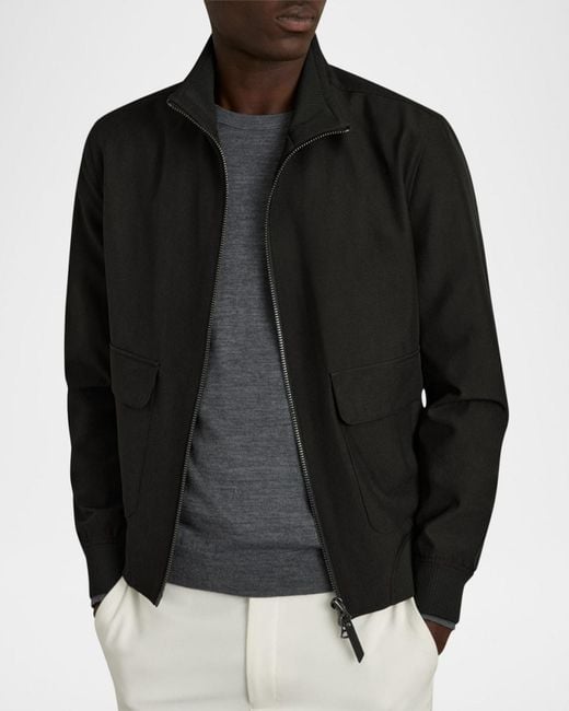 Reiss Black Apos;S Funnel-Neck Zip Jacket for men