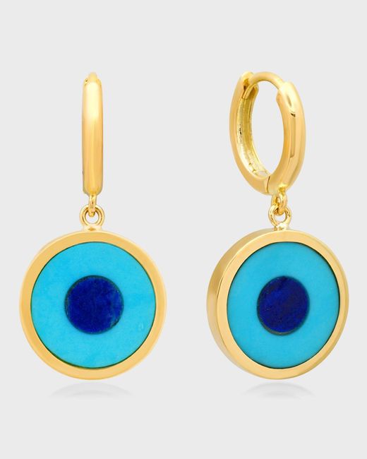 Jennifer Meyer Blue Inlay Evil Eye Mini Huggie Earrings