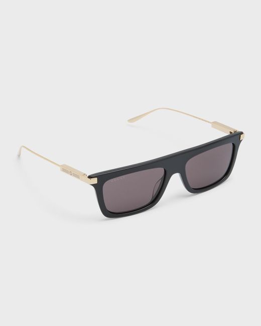 Gucci Natural GG1437Sm Acetate Rectangle Sunglasses for men