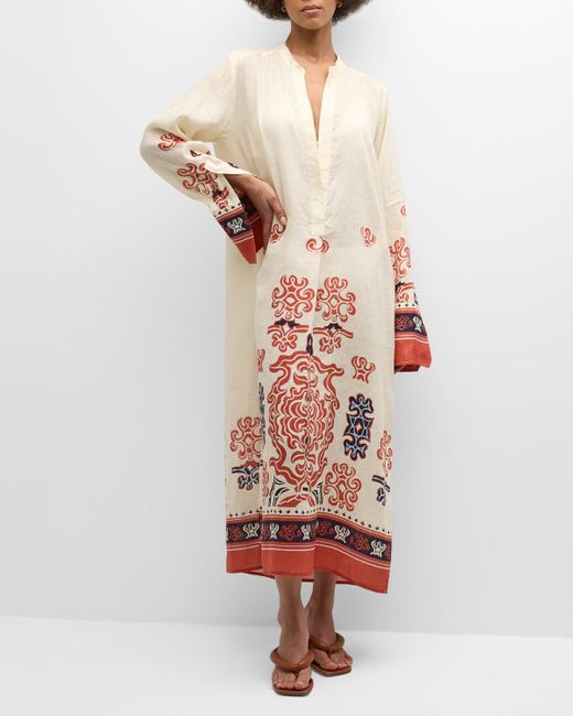 A.L.C. White Kacey Kaftan-Style Maxi Dress