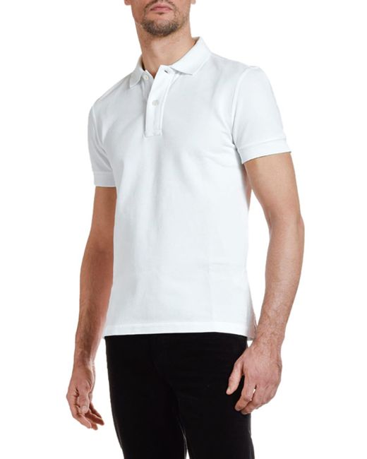 Tom Ford Pique-knit Polo Shirt, White for Men | Lyst
