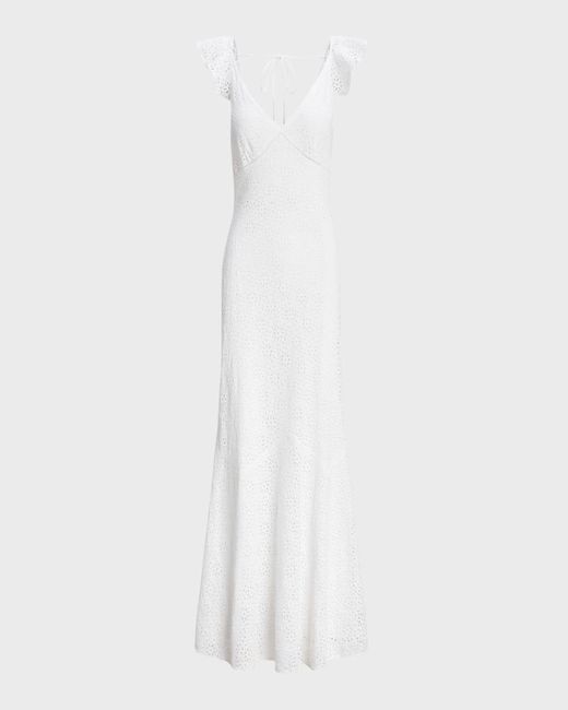 Polo Ralph Lauren White Embroidered Eyelet Linen Dress