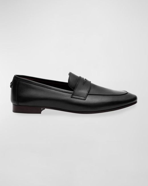 Bougeotte Black Flaneur Leather Flat Penny Loafers