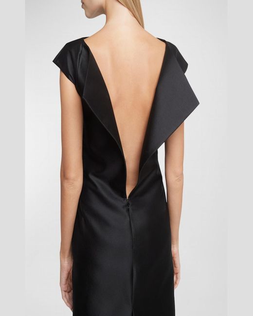 Givenchy Black Backless Column Gown With Foldover Detail