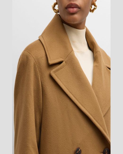 Fleurette Finley Double Breasted Wool Coat in Natural Lyst