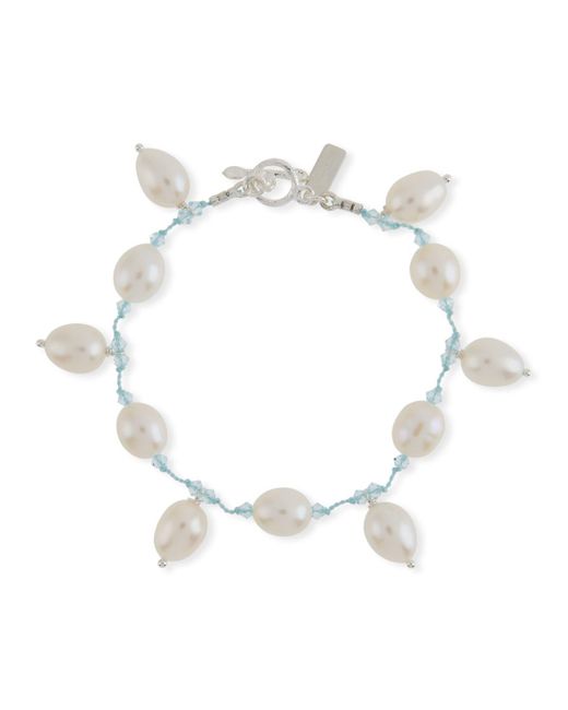 Margo Morrison White Multi-pearl Dangle Bracelet