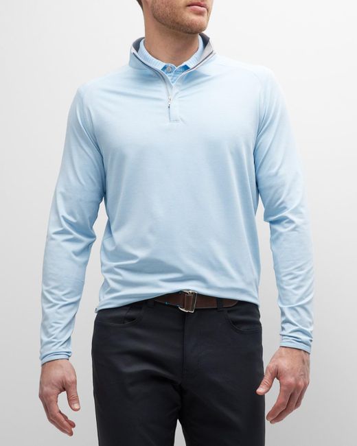 Peter Millar Blue Stealth Performance Stretch Quarter-zip Sweater for men