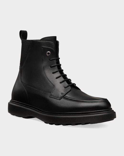 Stuart Weitzman Black Apos;S Cooper Leather Combat Boots for men
