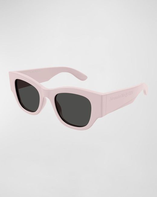Alexander McQueen Multicolor Logo Acetate Square Sunglasses