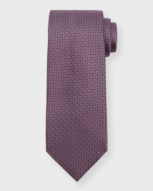 Brioni Purple Micro-Boxes Silk Tie for men