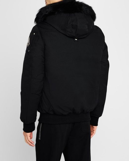 Moose Knuckles Black Apos;S Shearling Ballistic Bomber Jacket for men