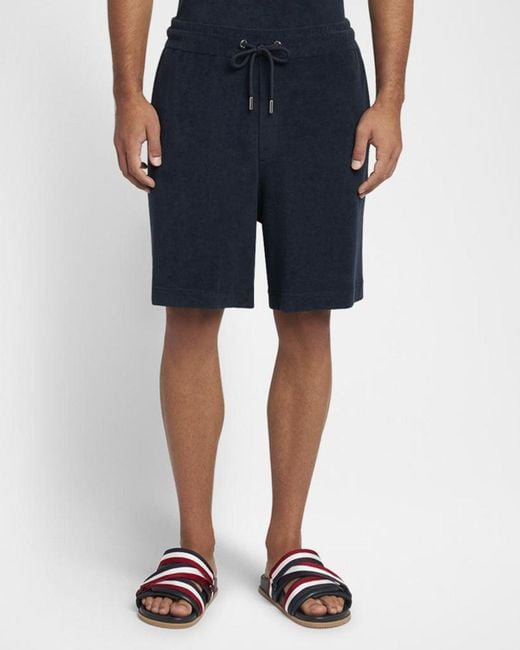 Moncler Blue Apos;S Terry Drawstring Shorts for men