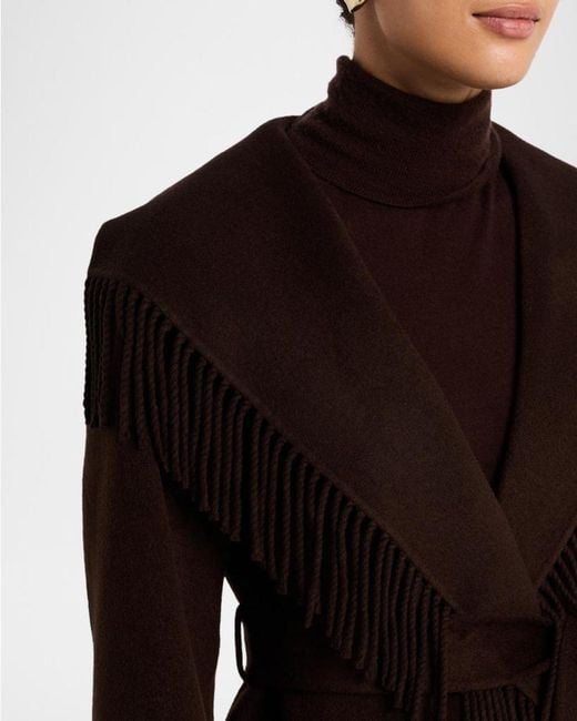 Jonathan Simkhai Black Rowen Fringe Wool Jacket