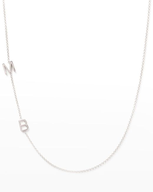 Maya Brenner Mini 2-letter Personalized Necklace, 14k White Gold