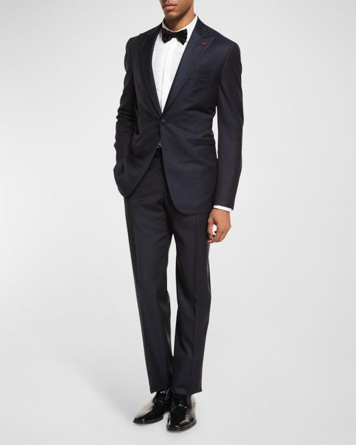Isaia Blue Two-piece Tuxedo Suit, Navy for men
