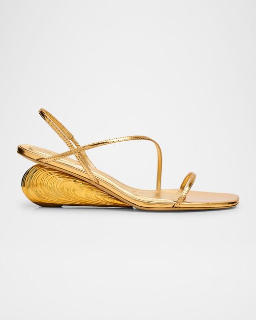 Jonathan Simkhai Bridget Metallic Wedge Strappy Sandals