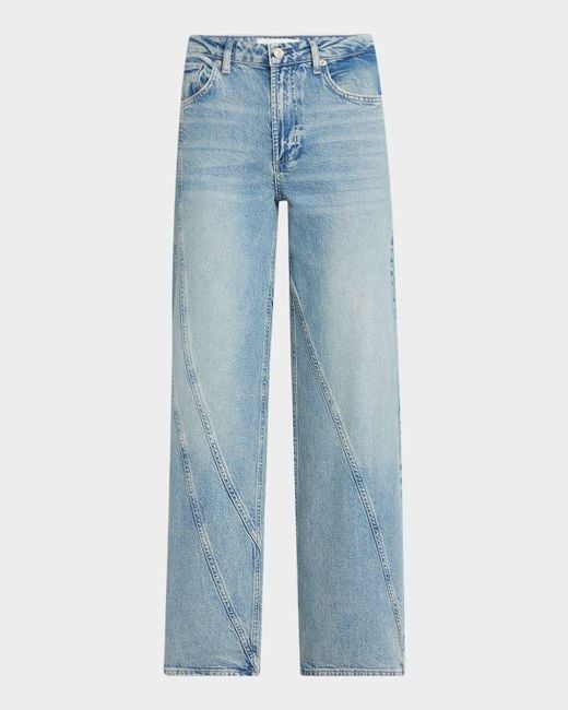 Rails Blue Getty Twist Seam Wide-Leg Jeans