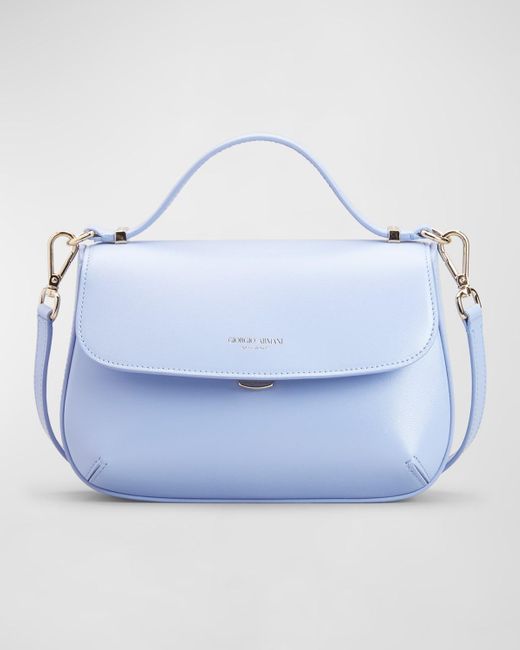 Giorgio Armani Blue Medium Calf Leather Top-handle Bag