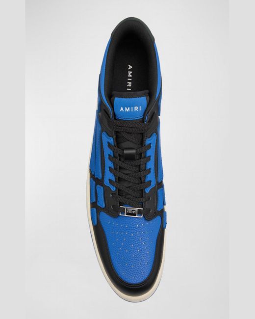 Amiri Blue Skel Bicolor Leather Low-Top Sneakers for men
