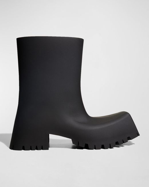 Balenciaga Black Trooper Rubber Boots for men