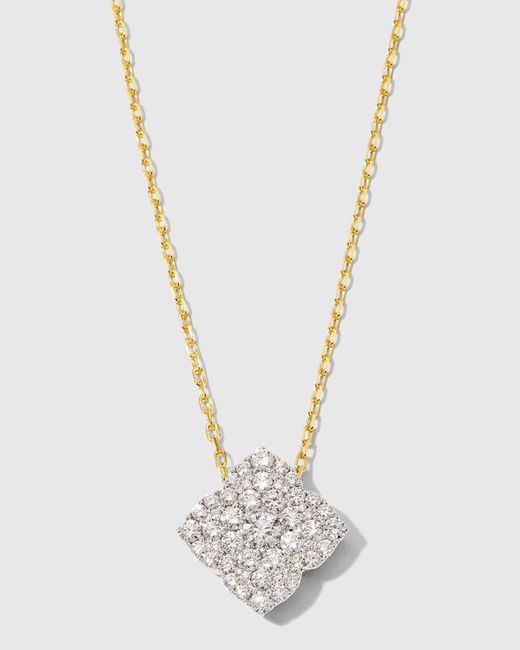 Frederic Sage White Gold Large Fleur D'amour All Diamond Pendant Necklace