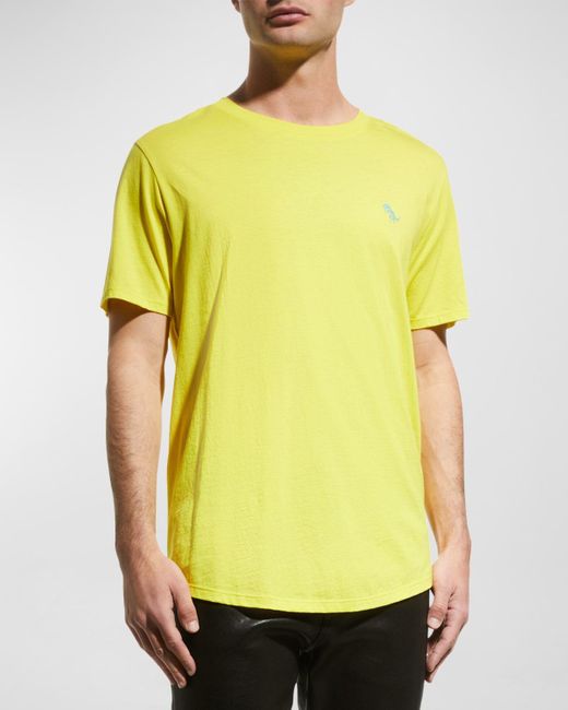 Jared Lang Yellow Dino Pima Cotton T-Shirt for men