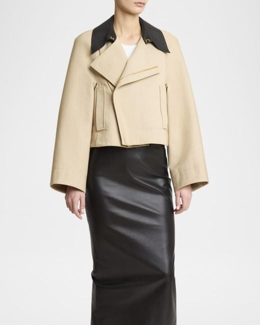 Givenchy Natural Leather Collar Zip Cocoon Jacket