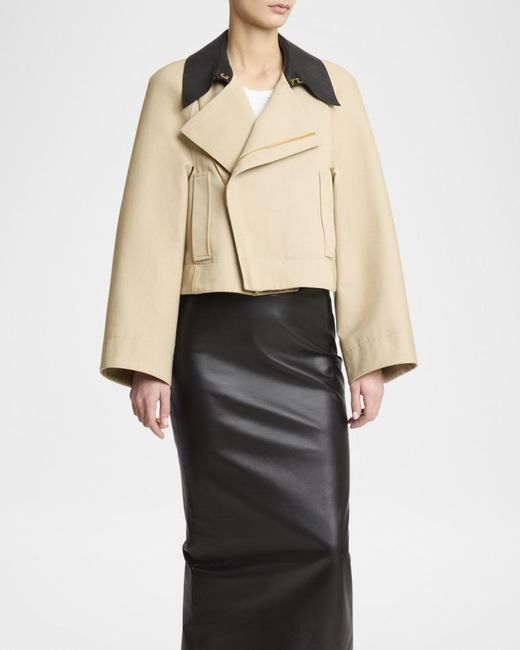 Givenchy Natural Leather Collar Zip Cocoon Jacket