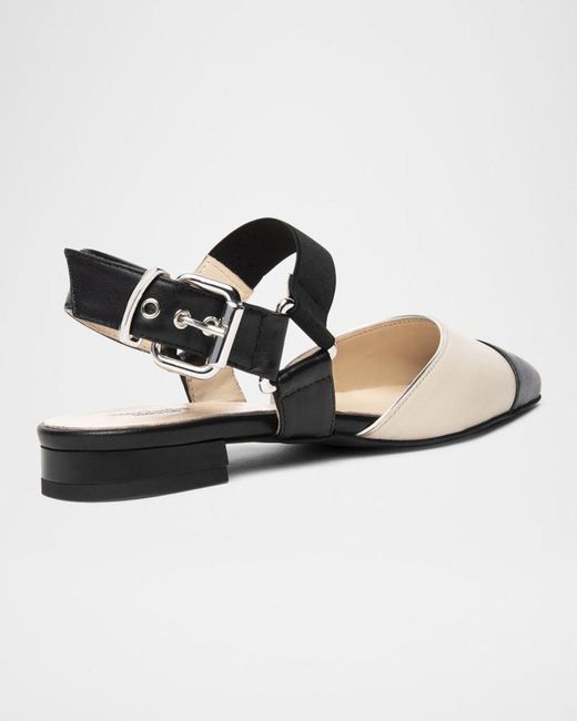 Nero Giardini Multicolor Bicolor Cap-Toe Slingback Flats