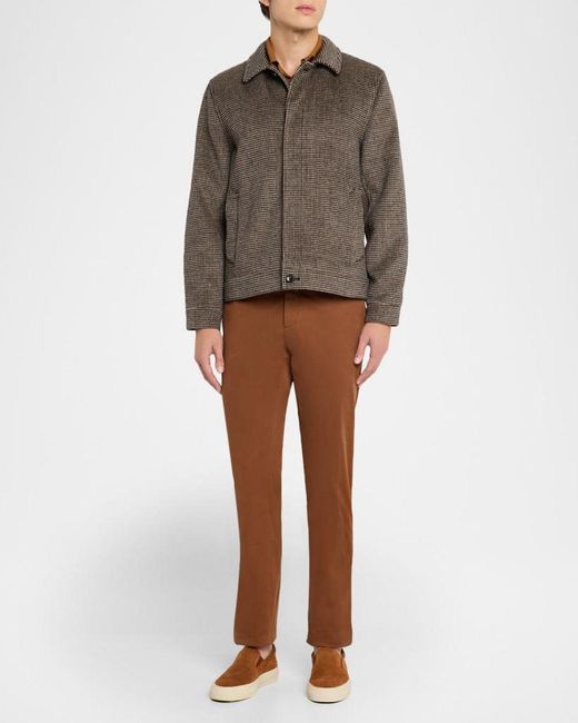 Vince Brown Apos;S Houndstooth Button-Front Bomber Jacket for men