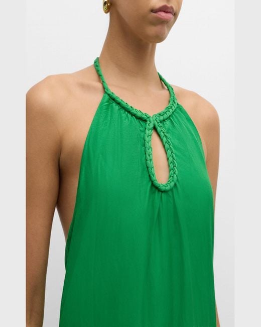 Xirena Green Drue Backless Cutout Halter Maxi Dress