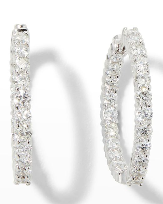 Roberto Coin White Diamond Hoop Earrings