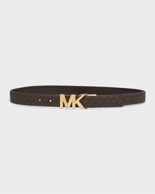 Michael Kors Multicolor Reversible Logo Leather Belt