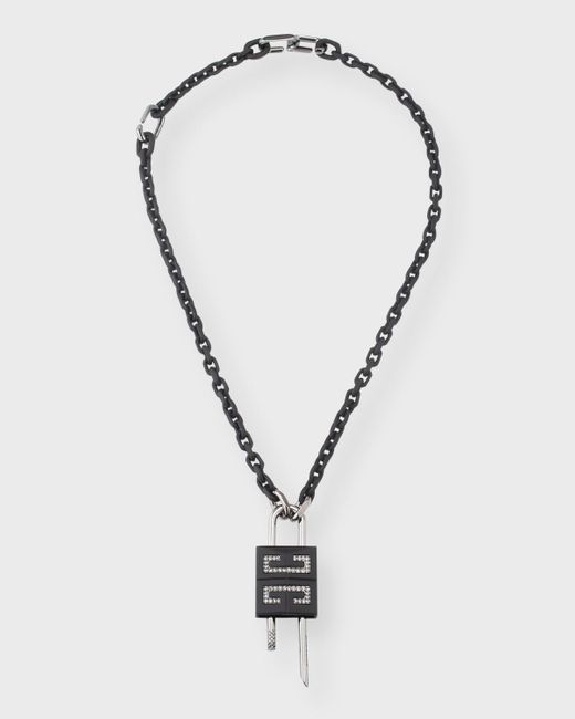 Givenchy Multicolor Small 4g Crystal Lock Pendant Necklace for men