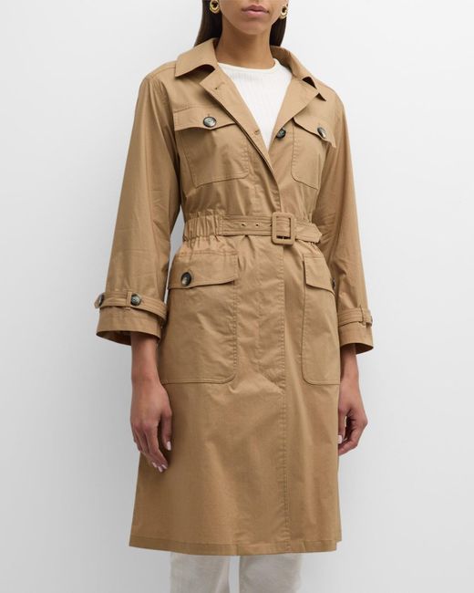 Herno Natural Cotton Stretch Patch Pocket Trench Coat