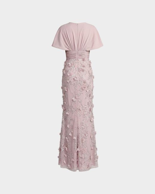 Mac Duggal Pink 3D Mini Rosette Column Gown
