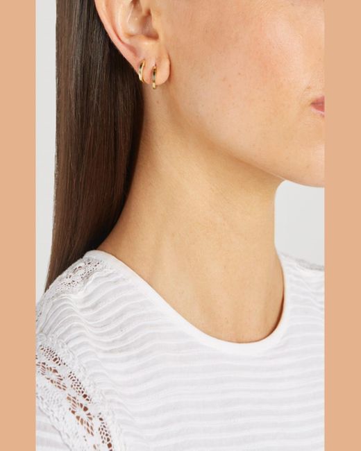Jennifer Meyer Metallic Small Huggie Hoop Earrings