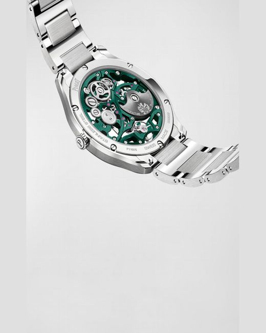 Piaget Polo 42mm Stainless Steel Green Skeleton Watch