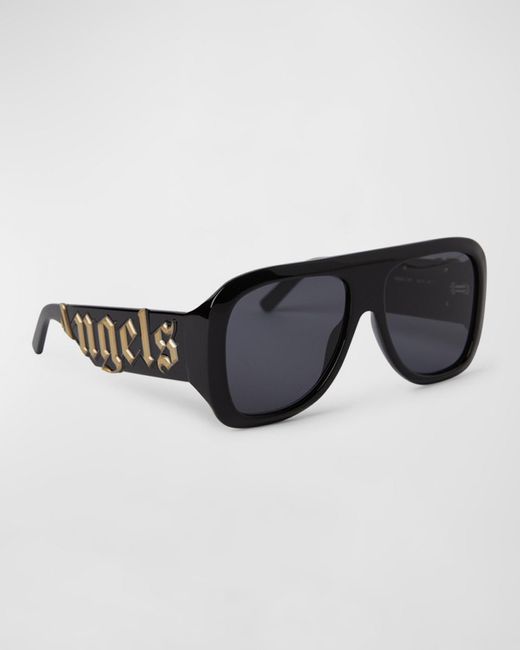 Palm Angels Brown Sonoma Acetate Shield Sunglasses for men