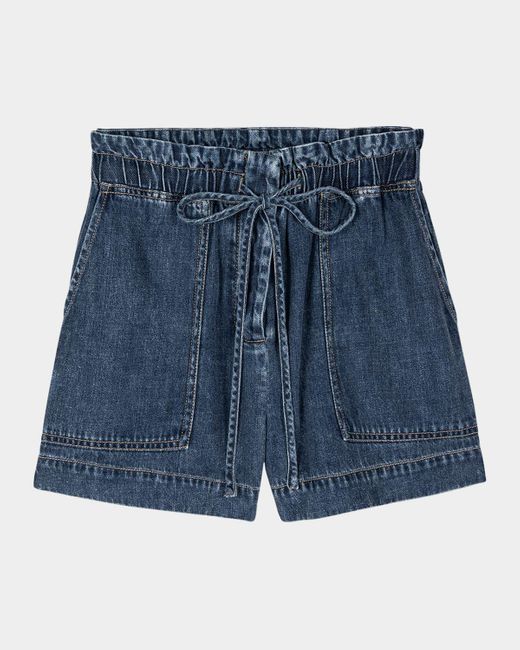 Rails Blue Foster Denim Paperbag Shorts