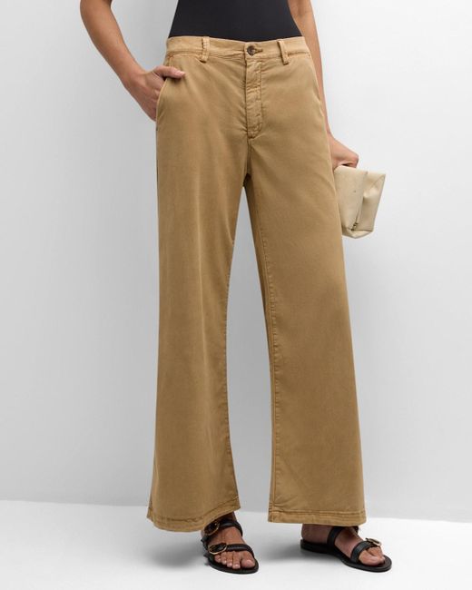 AG Jeans Natural Caden Tailored Wide-leg Trousers
