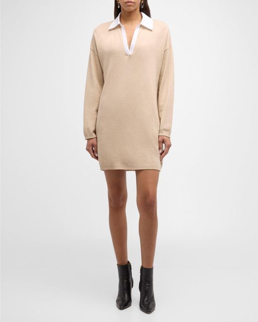 NAADAM Natural Hybrid Cashmere & Cotton Mini Sweater Dress