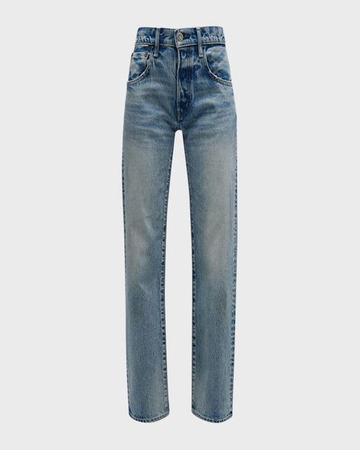 Moussy Blue Joelton Straight Low-Rise Jeans