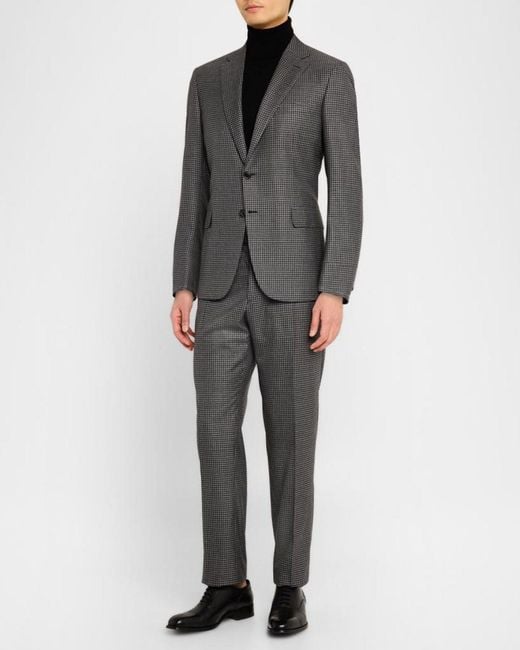 Brioni Gray Apos;S Wool Check Suit for men