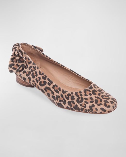 Bernardo Pink Eloise Cheetah Suede Ballerina Flats