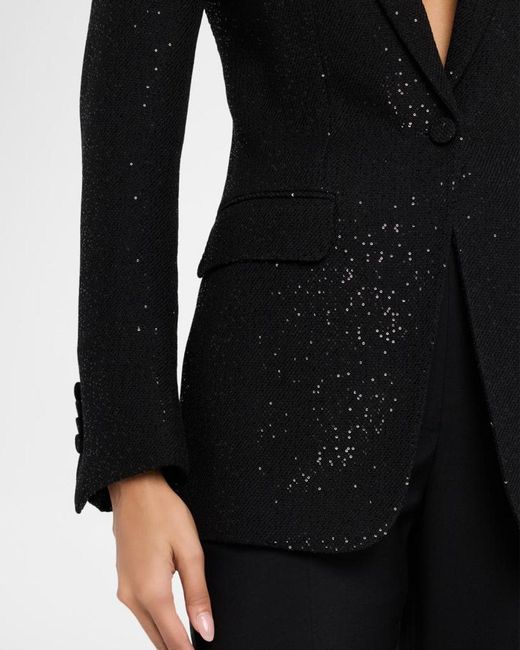 Tom Ford Black Sequined Single-Breasted Blazer Jacket