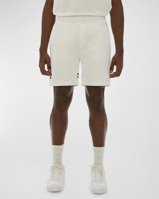 Helmut Lang Natural Sweat Shorts With Logo Stripe for men