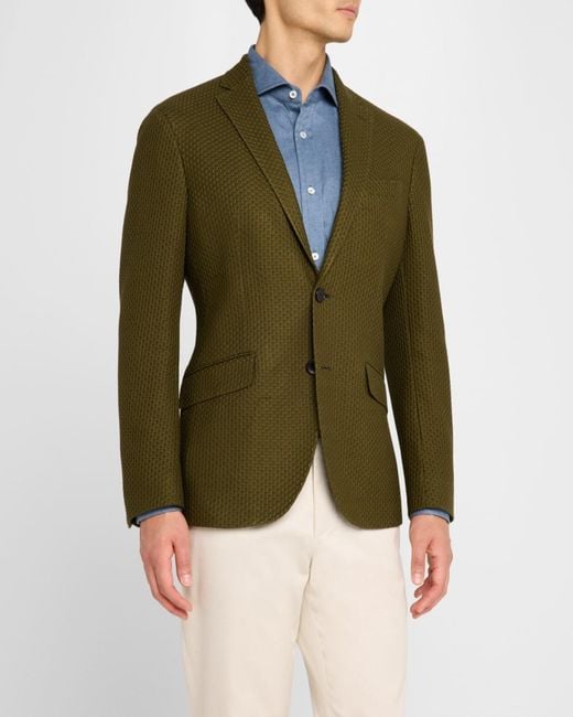 Etro Green Apos;S Basic Textured Blazer for men